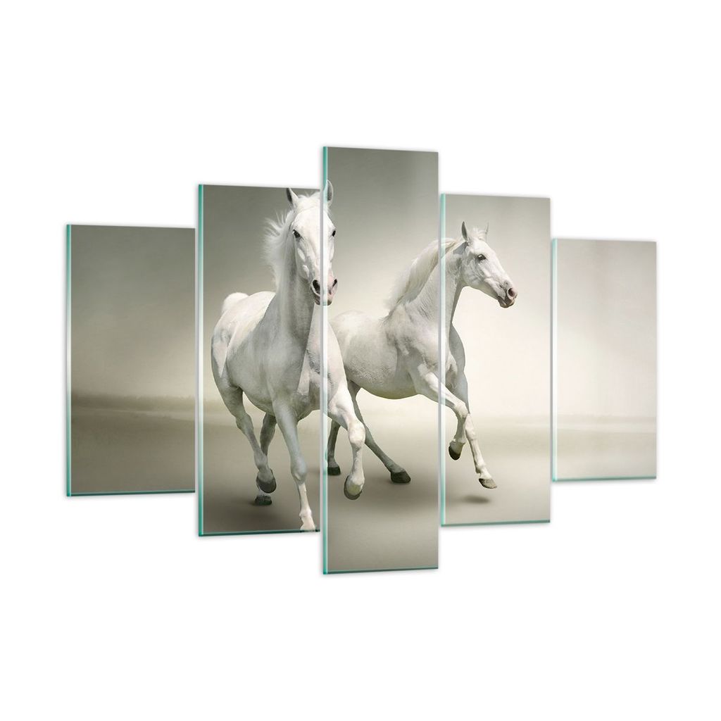 Bilder auf glas - Tiere araber pferd bauernhof - 150x100cm - Glasbilder - Wandbilder - Kunstdruck - zum Aufhängen bereit - Wanddekoration aus Glas...