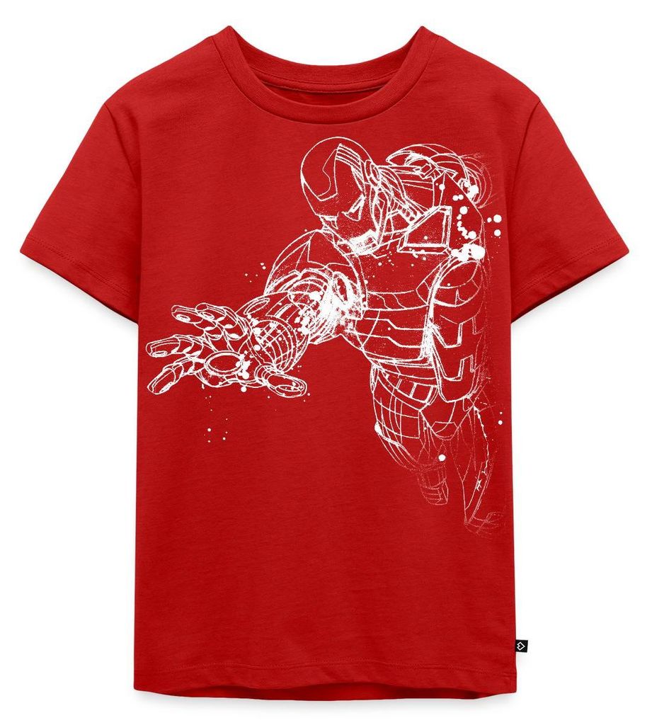 Spreadshirt Avengers Superhelden Iron Man Kinder Premium T-Shirt, 110/116 (4 Jahre), Rot