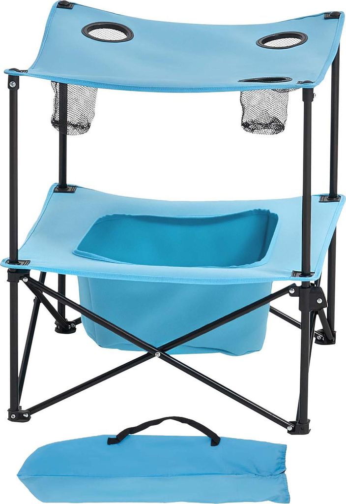 SucceBuy Klapptisch Buffettisch tragbarer Allzwecktisch 56 cm, wasserabweisender Tisch aus robustem 600D Oxford-Gewebe mit 4 integrierten Getränke...