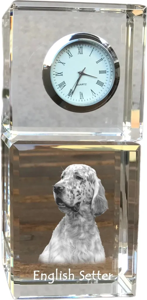 Setter Inglese Orologio in Cristallo Personalizzato Art-Dog | Regalo Cane