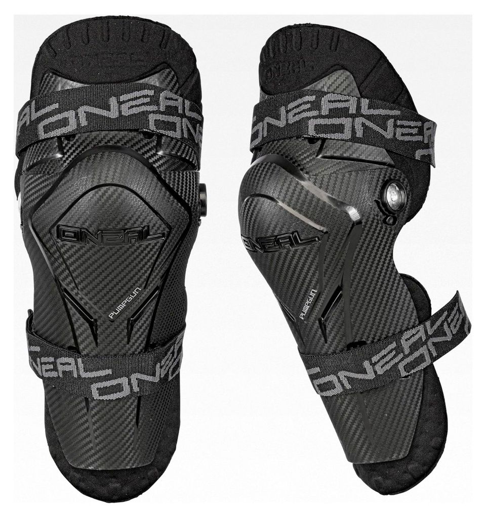 O'NEAL PUMPGUN MX Carbon Look Knieschützer für Jugendliche, Schwarz, Einheitsgröße