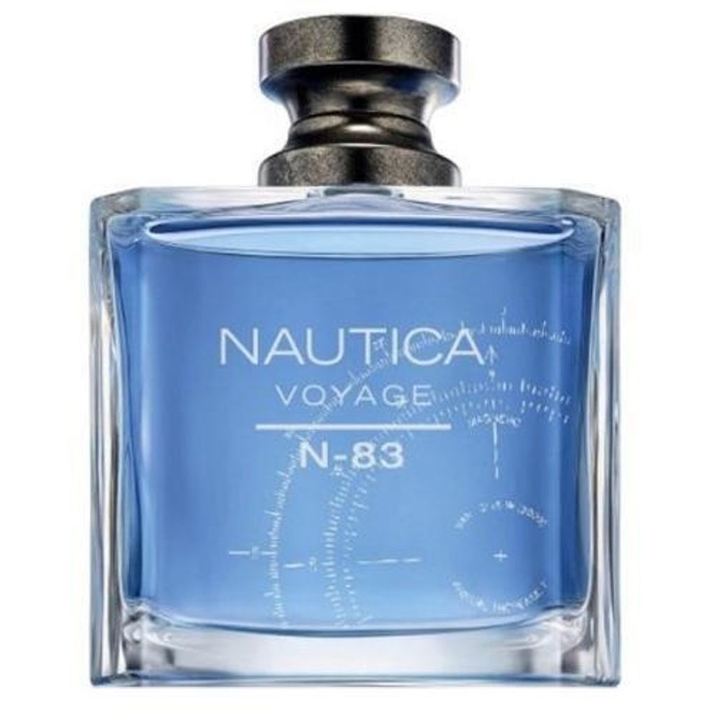 A bottle of Nautica Voyage N-83 eau de Toilette for men.