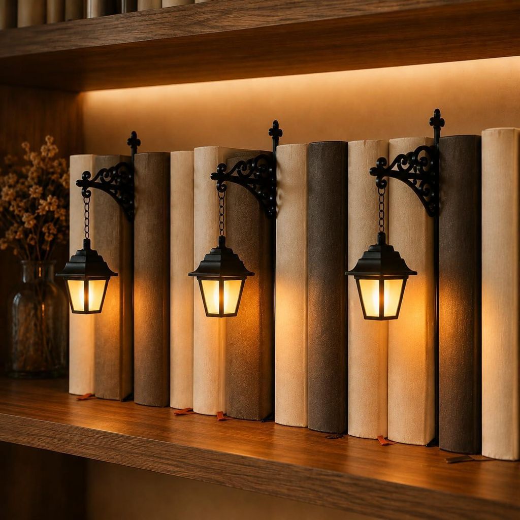 3er-Set  Bücherregal Lampe Vintage – Versteckte Produktbild 