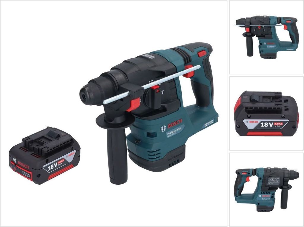 Bosch GBH 18V-22 Professional Akku Bohrhammer 18 V 1,9 J SDS Plus Brushless + 1x Akku 4,0 Ah - ohne Ladegerät