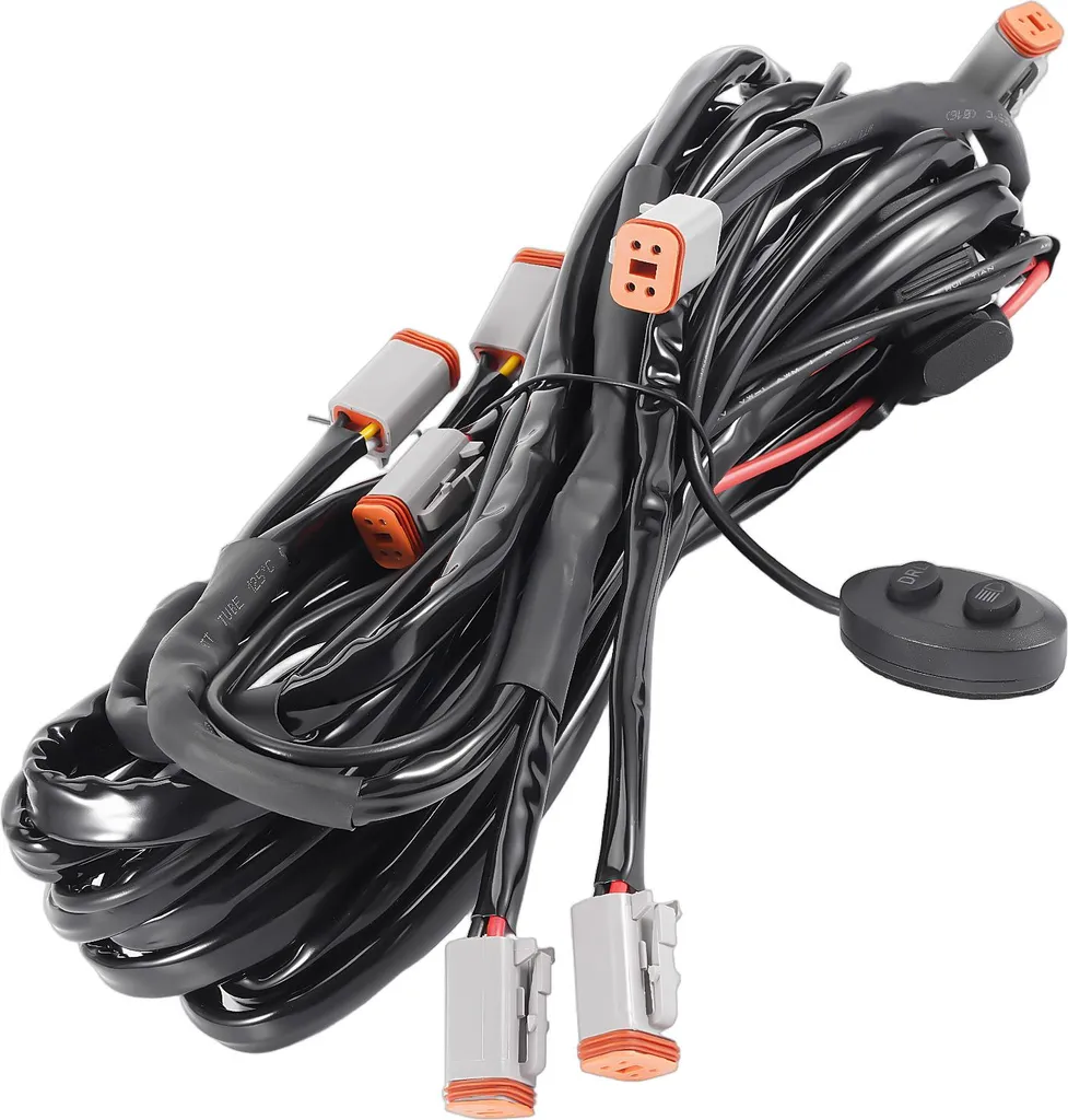 Kit de câblage pour phares LED tout-terrain 30A avec bouton tactile