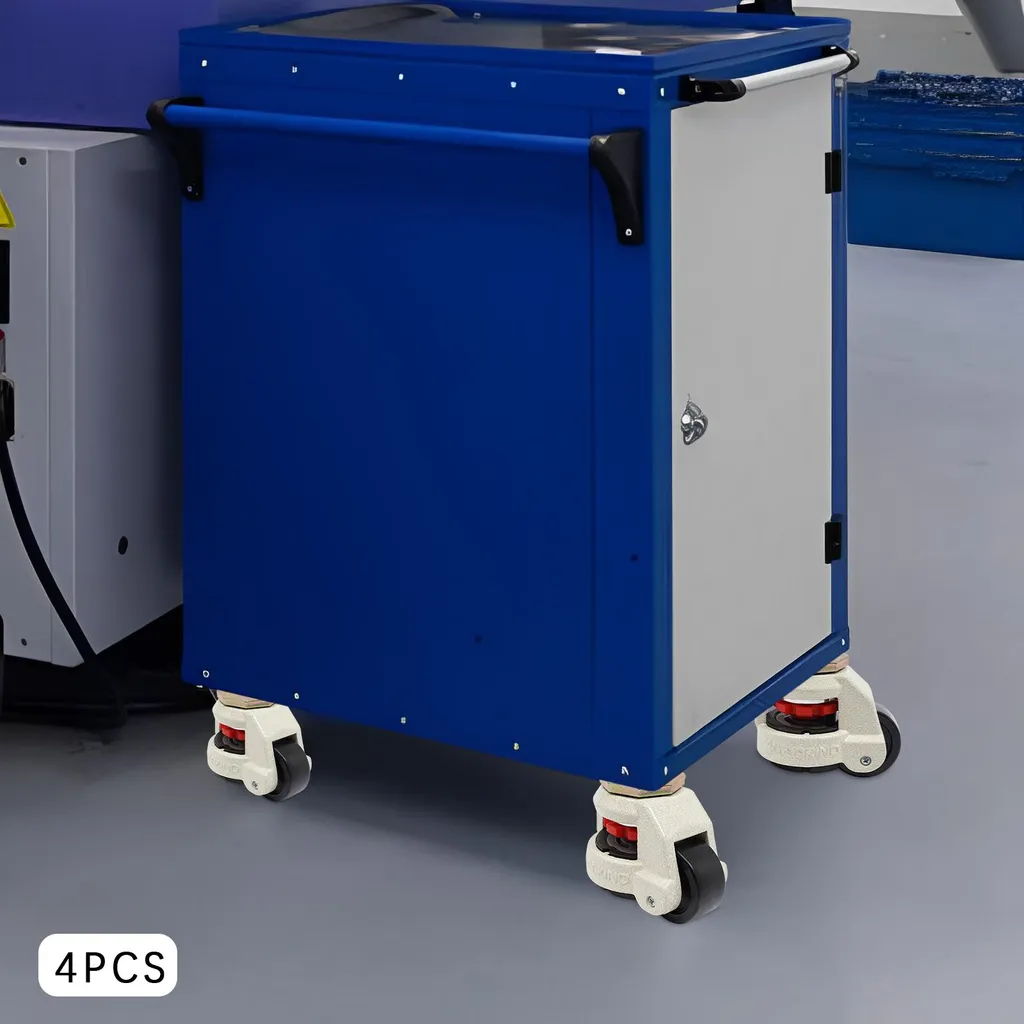 Roulette pour machine lourde 250kg - Stabilisation nylon et acier 101mm
