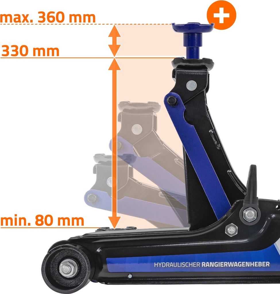 ECD Germany Hydraulischer Wagenheber bis 2,5T, TÜV/GS