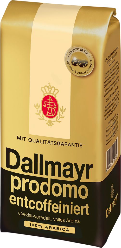 A product shot of a bag of Dallmayr coffee beans.