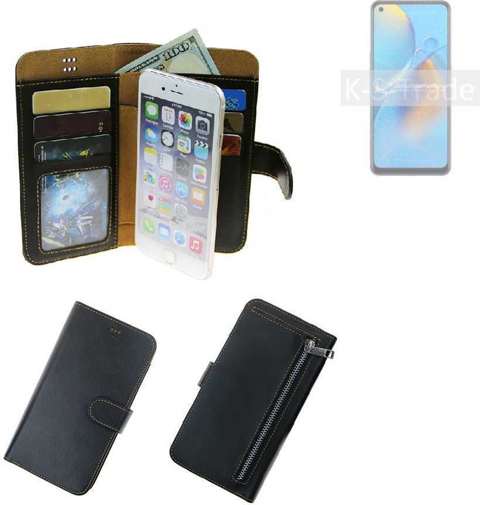 K-S-Trade Schutz Hülle kompatibel mit Oppo A74 4G Klapphülle Case Phone cover Slim Handytasche Handy Hülle schwarz aus Kunstleder (1 Stk)