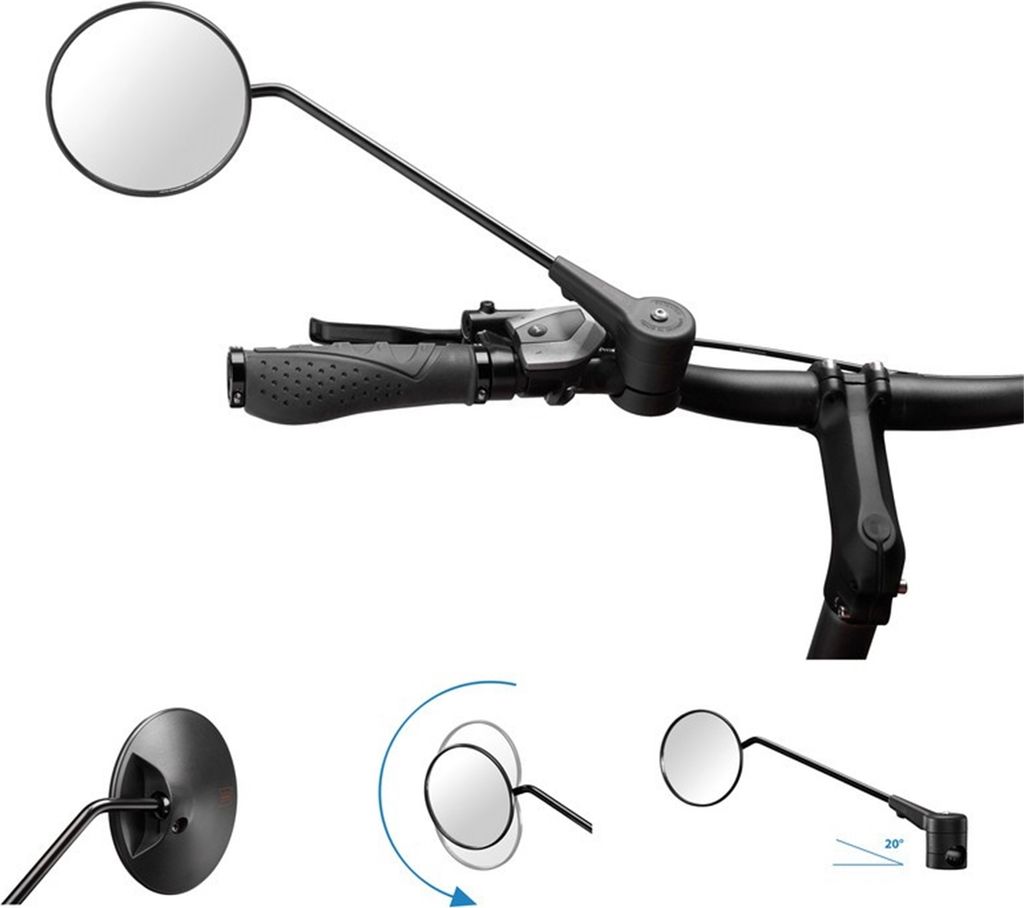 Krampe Rétroviseur vélo KF1 Type D 20° grande fixation Image du produit 