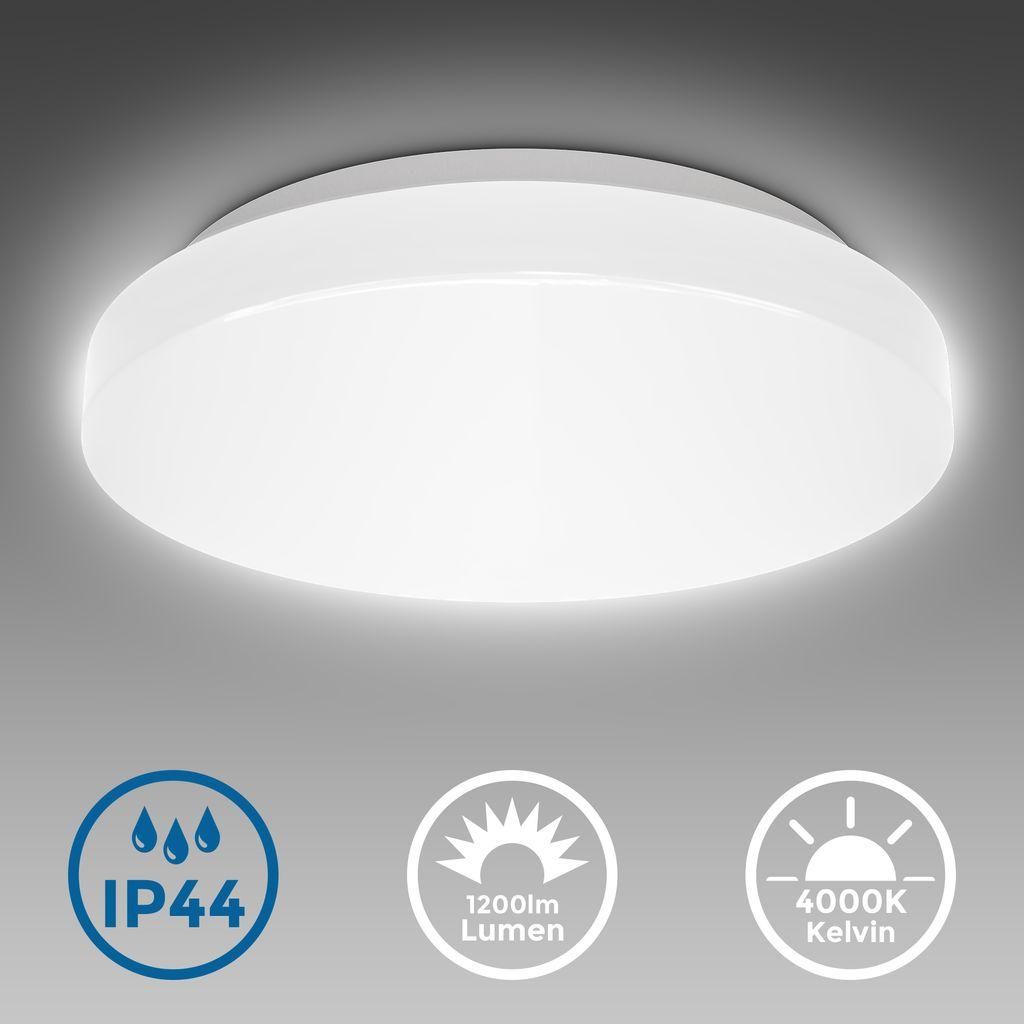 LED Deckenleuchte Bad rund Badezimmer-Lampe flach IP44 Produktbild 