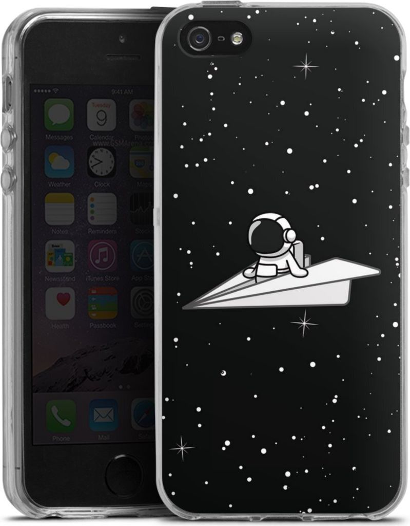 DeinDesign Handyhülle für Apple iPhone 5s Silikon Hülle Case Smartphone Schutzhülle Astronaut Comic Papier