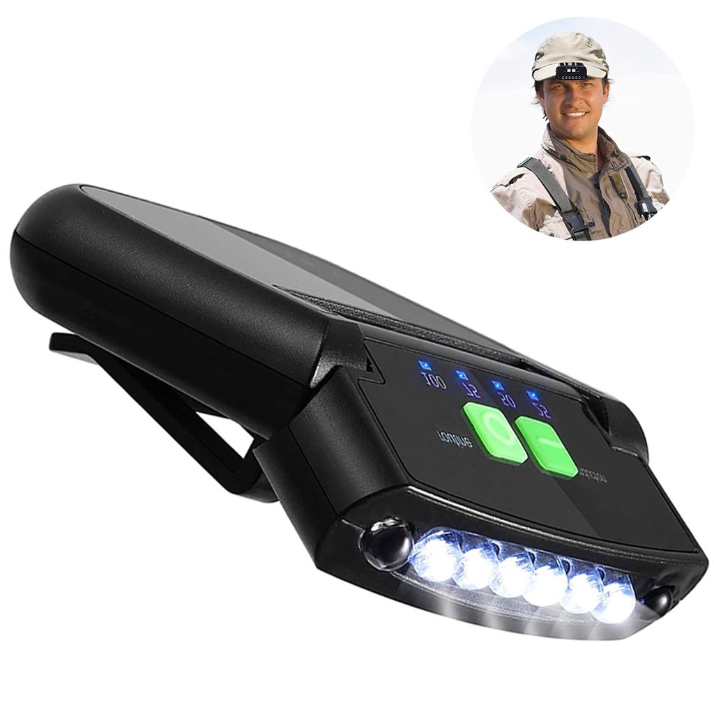 Clip Stirnlampe 6 LED drehbare Mütze Kappe Licht Kappe Visier Licht für 