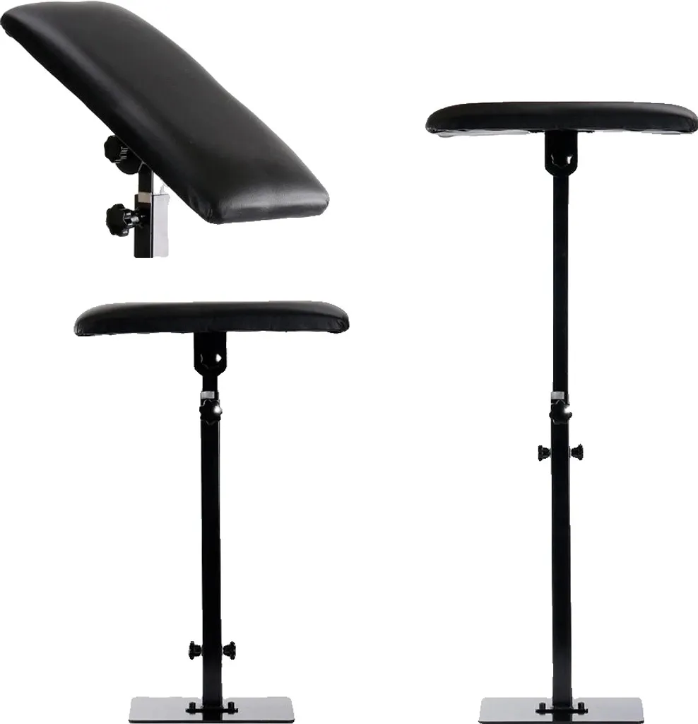 Pied de Tatouage en Acier Noir Réglable et Transportable pour Artiste