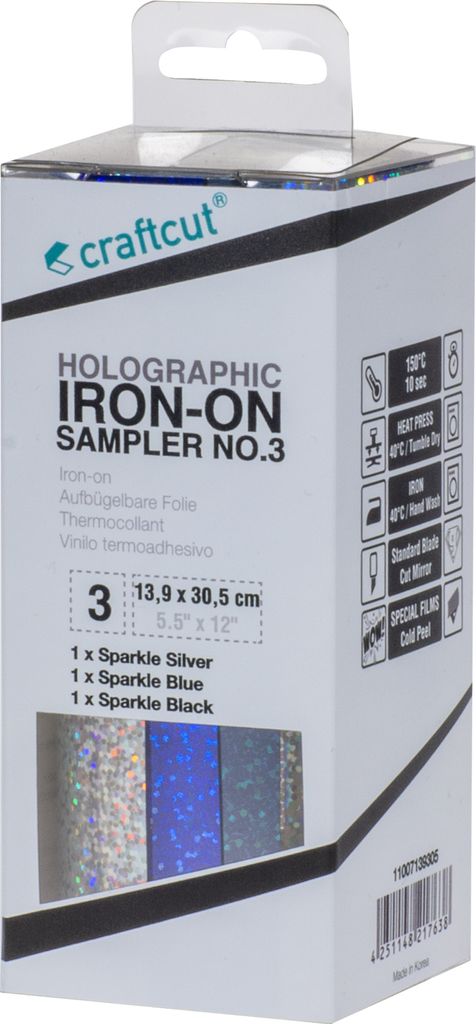 Holographic Iron-On Sampler No.3, 13,9 cm x 30,5 cm