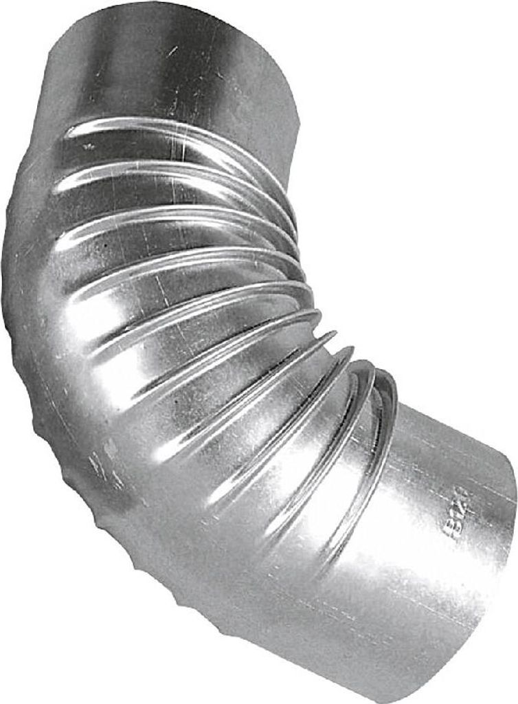 Kaminrohrbogen 90° fest ohne Tür Ø120mm silber Produktbild 