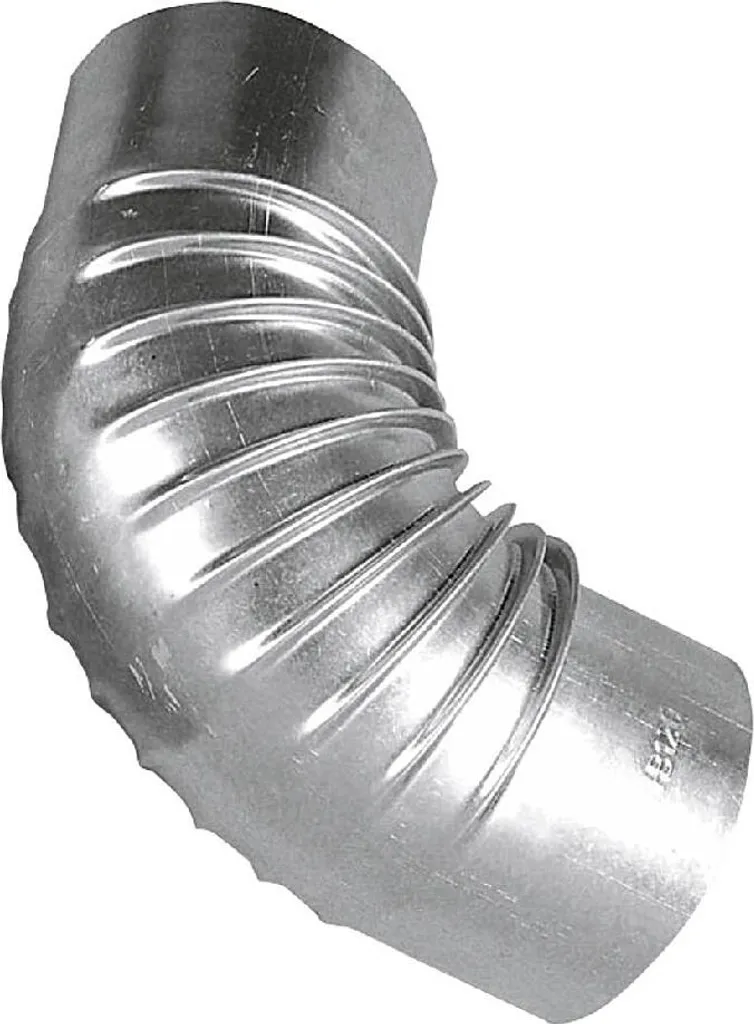 Gomito 90° Bertrams 130mm Argento FAL - Design e Sicurezza per Stufe