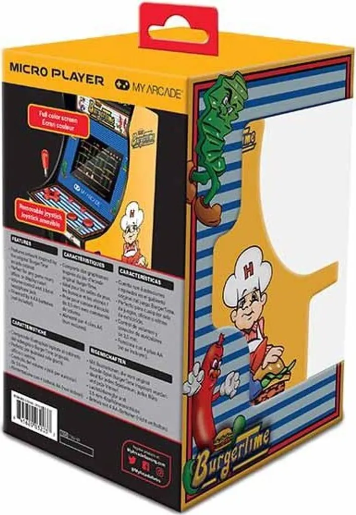My Arcade Micro Player Burger Time avec joystick amovible - Console Bleue EU