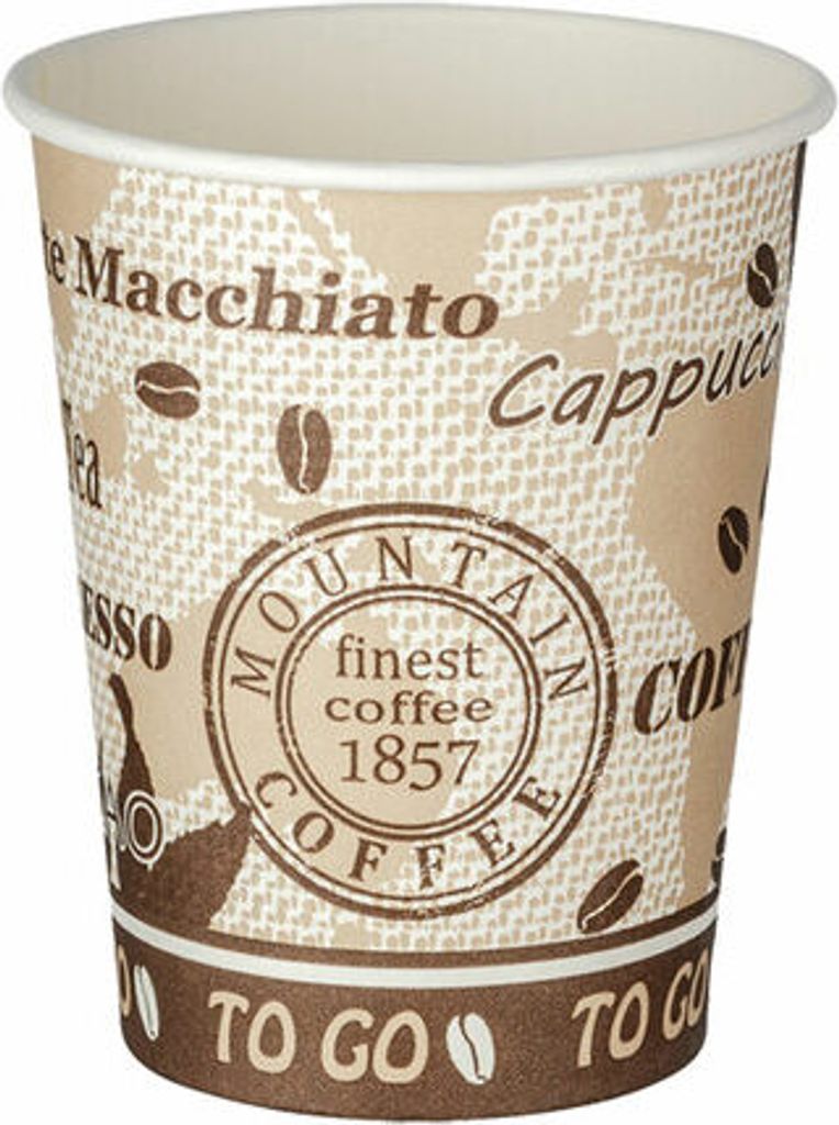 250x Kaffeebecher Getränkebecher 'Coffee Mountain' 300 ml Produktbild 