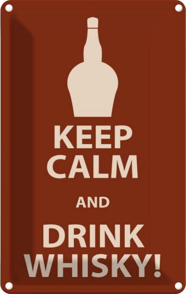 vianmo Blechschild 30x20 cm Alkohol Keep Calm and Drink Whisky Spruch Zitat