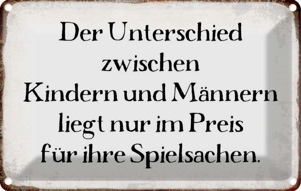 vianmo Blechschild 12x18 cm Unterschied Kinder Männer Spruch Zitat