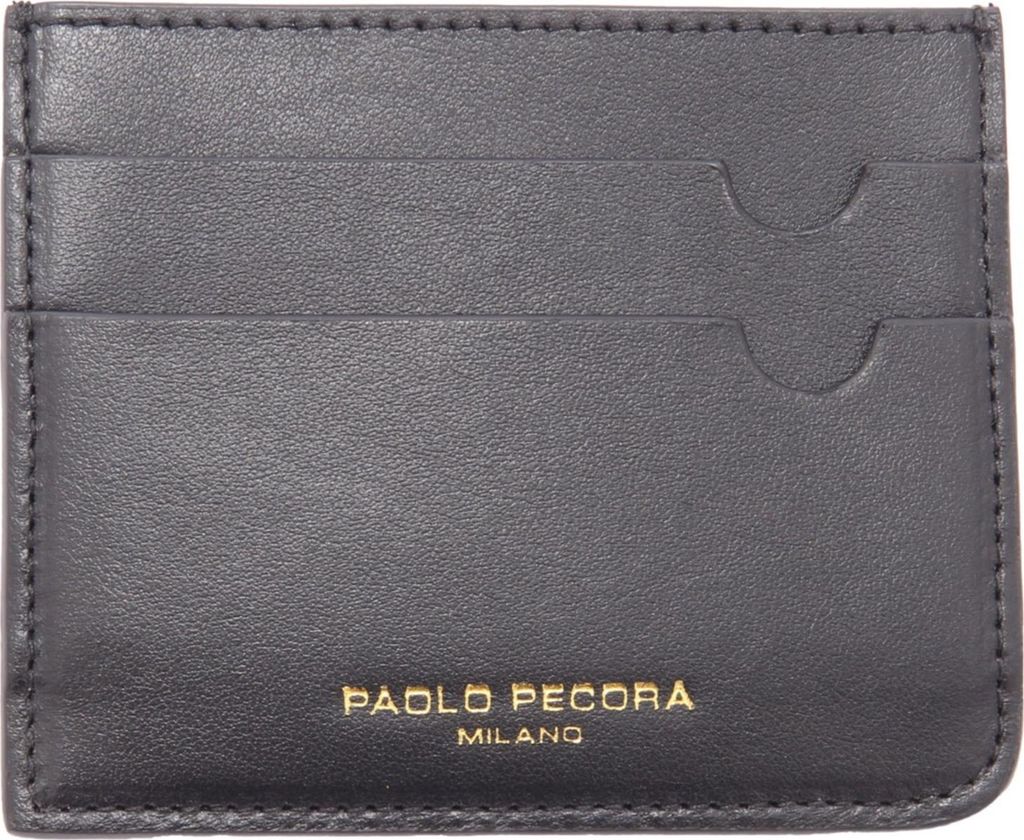 9666AI portacarte di credito uomo PAOLO PECORA man leather card holder black