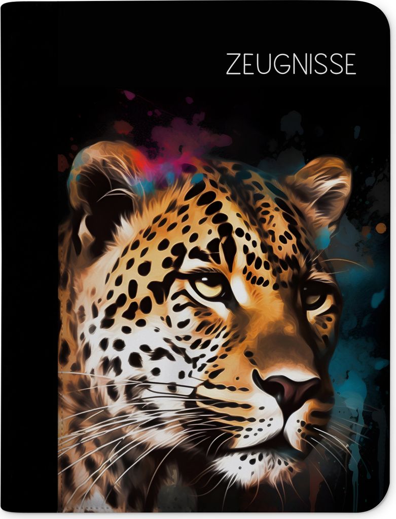Kinder Zeugnismappe, Zeugnis Ordner A4, Leopard Produktbild 