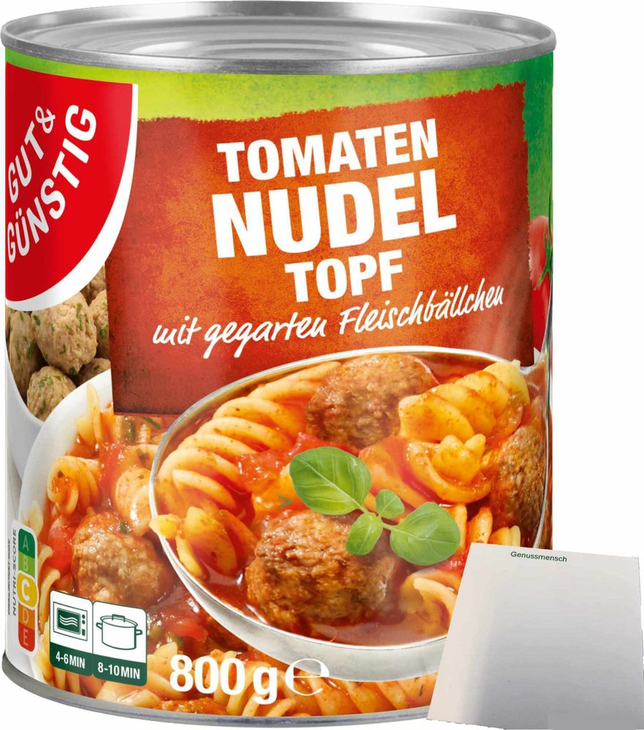 Gut & Günstig Tomaten Nudeltopf mit Fleischbällchen (800g Produktbild 