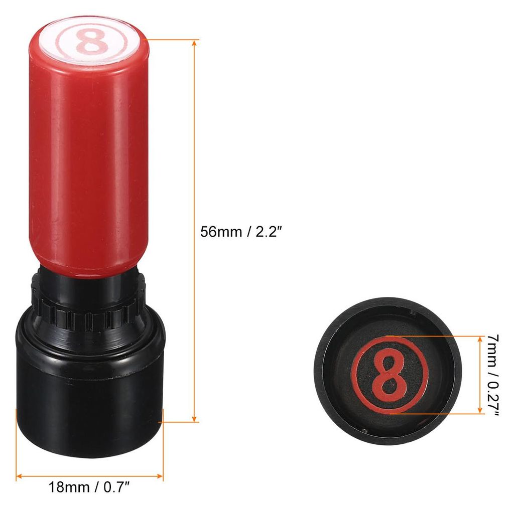 Nummer Stempeln Selbstf?rbung Ziffern 8 Plastik Klein Nummer Stempel Nummer Stamper Anfang Stempel fš¹r Klassenzimmer Scrapbooking Rot Schale