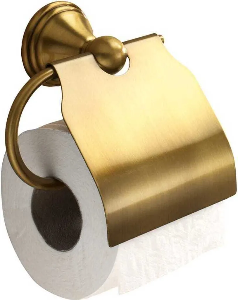 Porta Carta Igienica Bronzo Rosa - Accessorio Bagno Shabby Chic Parete