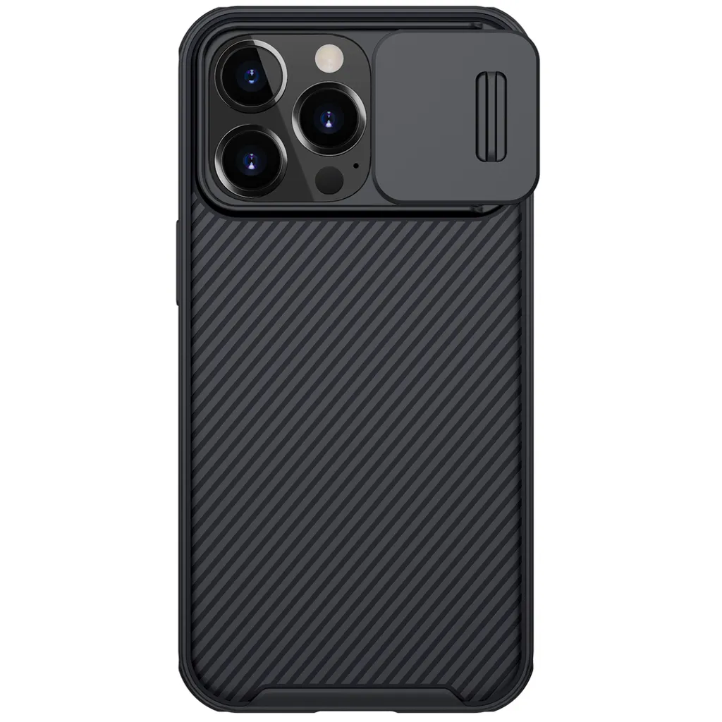 Coque Noire iPhone 13 Pro avec Cache Photo - Nillkin CamShield Pro Sécurité