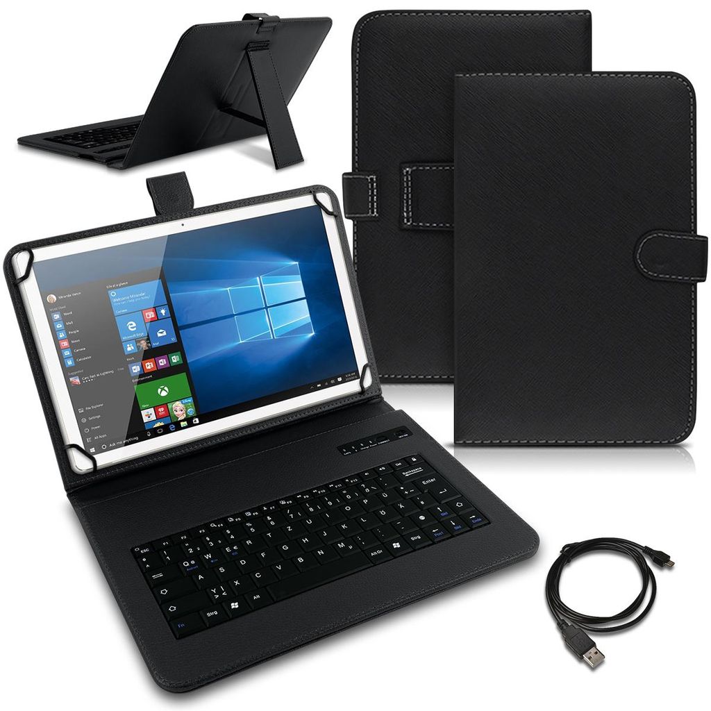 Tablet Hülle für Lenovo Tab 10,1 2025 Tasche Schutzhülle Bluetooth Tastatur CaseFarben:Schwarz