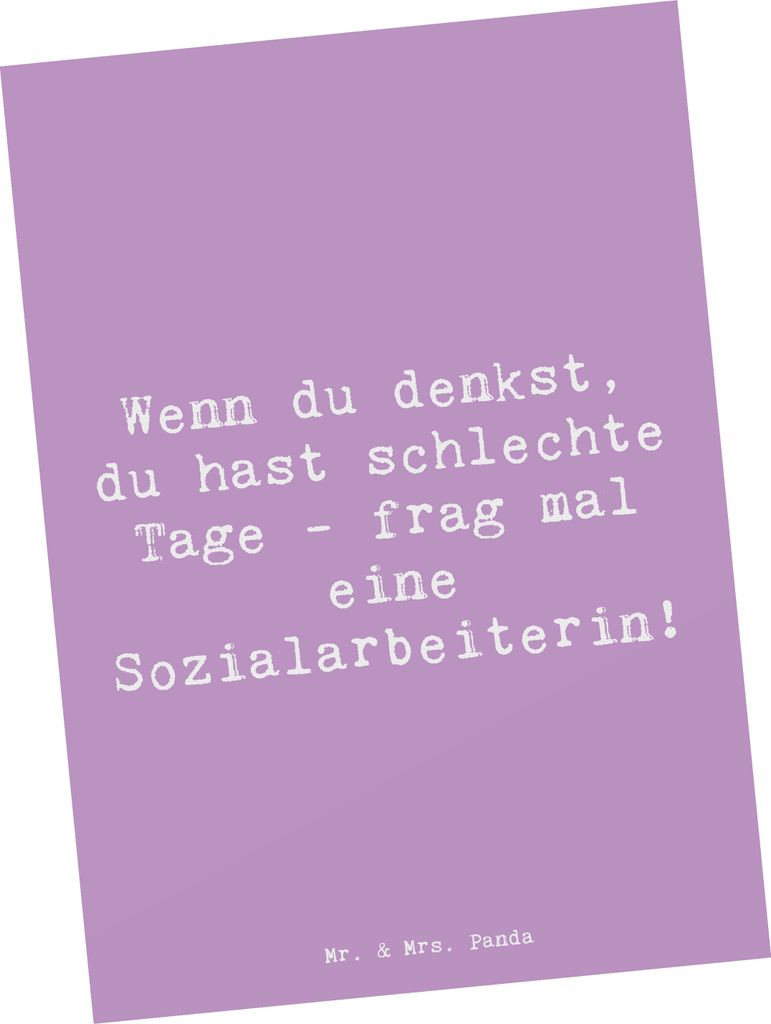 Mr. & Mrs. Panda Postkarte Spruch Sozialarbeiterin Produktbild 