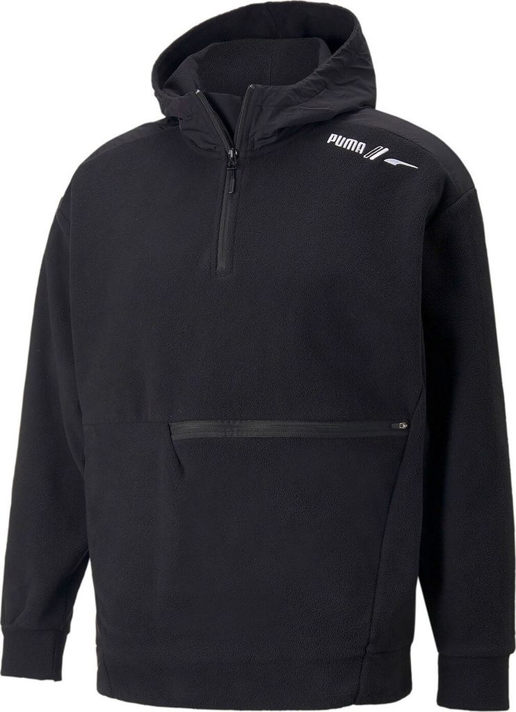 Puma Polarfleece Pullover mit Kapuze für Herren, Größe:S, Farbe:Schwarz