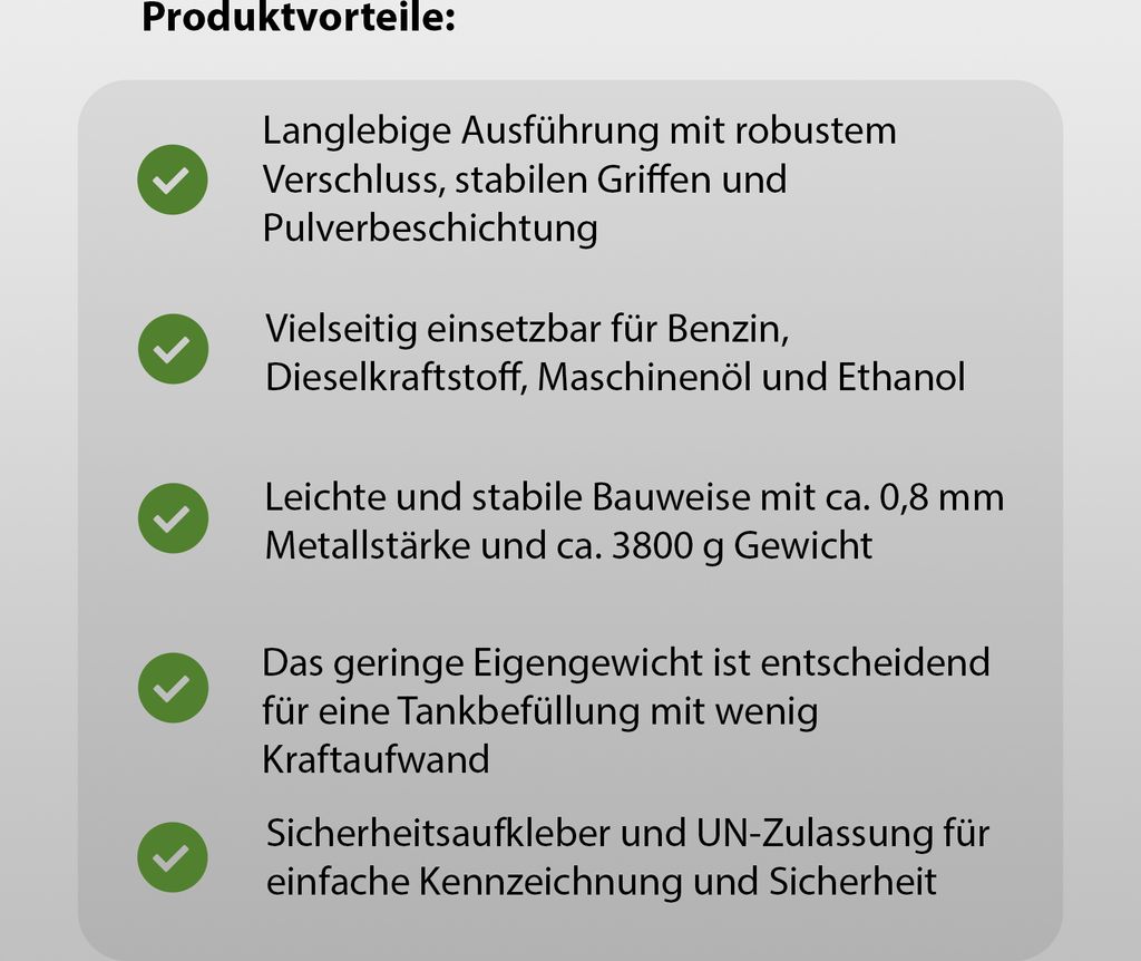2x Benzinkanister Kraftstoffkanister Metall 20 Liter Produktbild 7