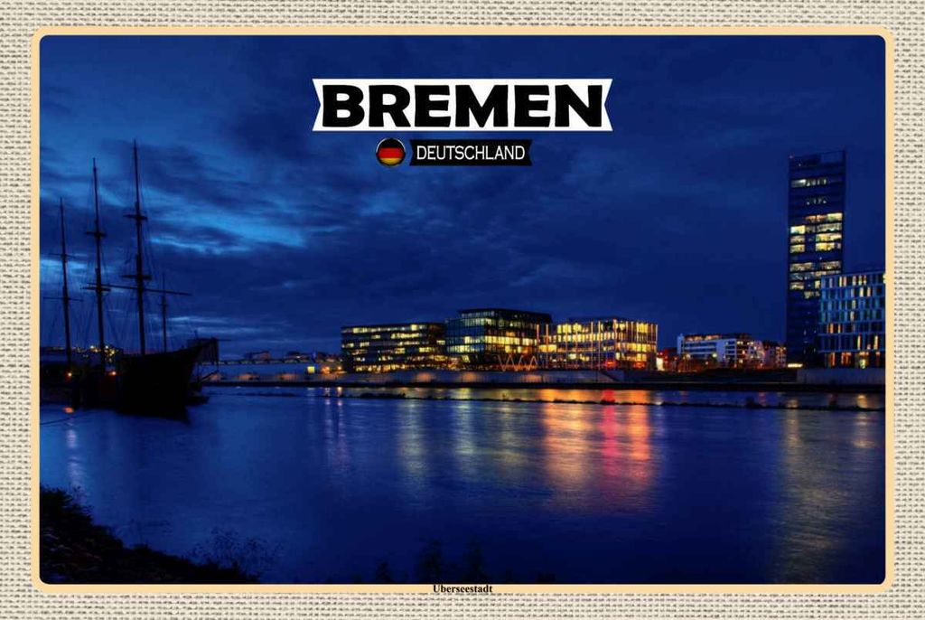 vianmo Holzschild 20x30 cm Bremen Deutschland Weserstadion Bildmotiv Reisemotiv Abenteuer Reisen