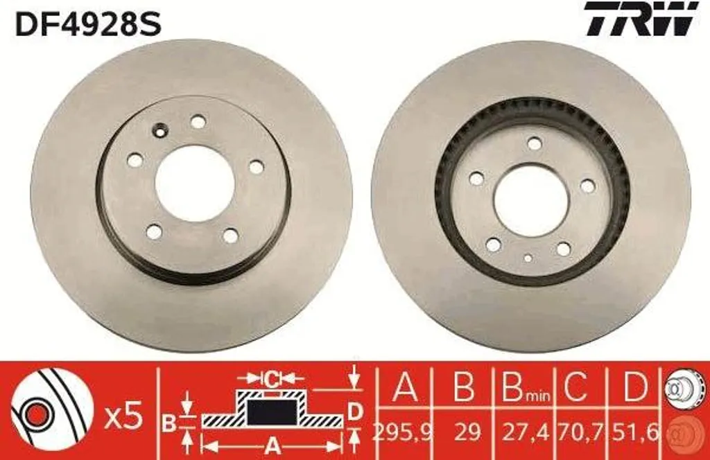 Pièce de freinage TRW DF4928S pour entretien Captiva et Antara 4x4