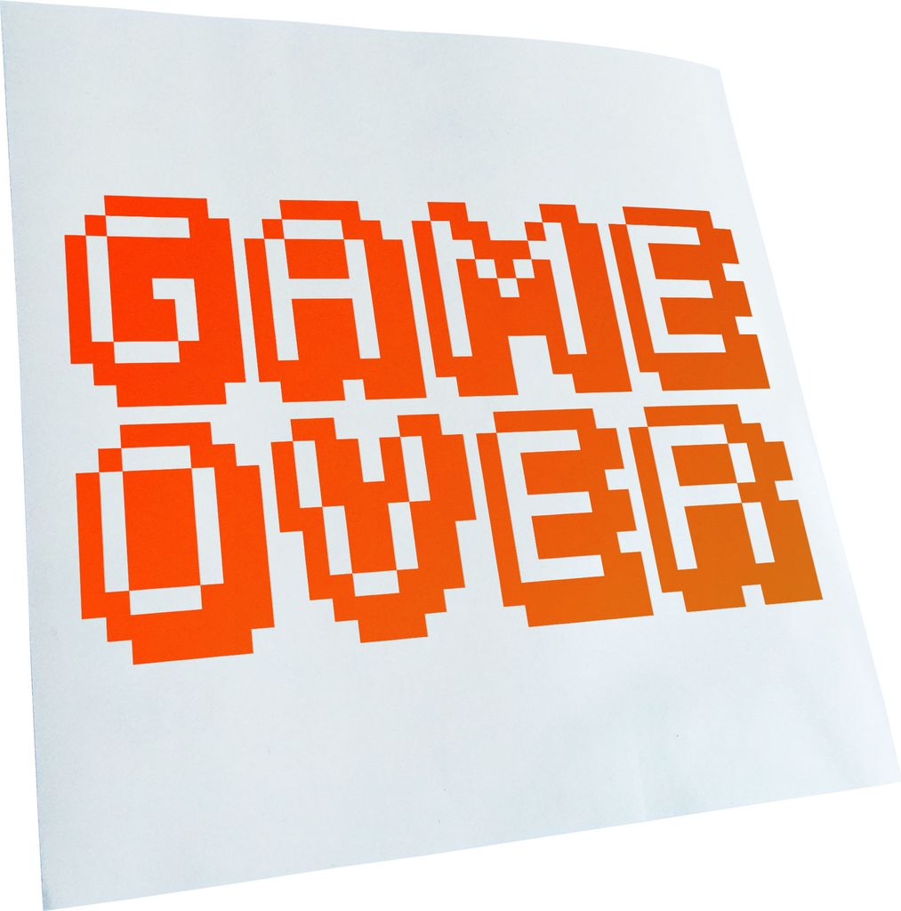 hauptsachebeklebt Kiwistar - Autoaufkleber - Game Over Pixel Schrift Heckscheibe - Aufkleber für Auto Kfz Fahrrad, LKW, Truck Mofa