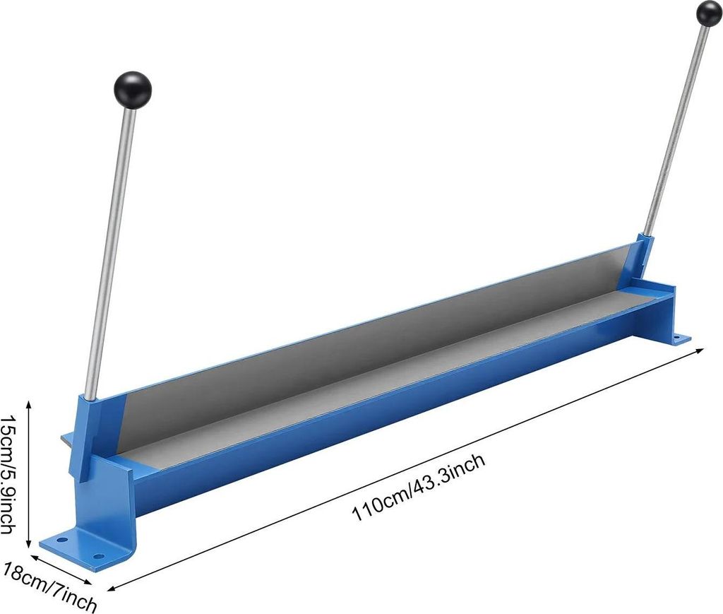 Blechbiegemaschine - Manuelle Abkantbank - Arbeitsbreite 91,4 cm - 90° Biegung - Schwenkbar - - Blau