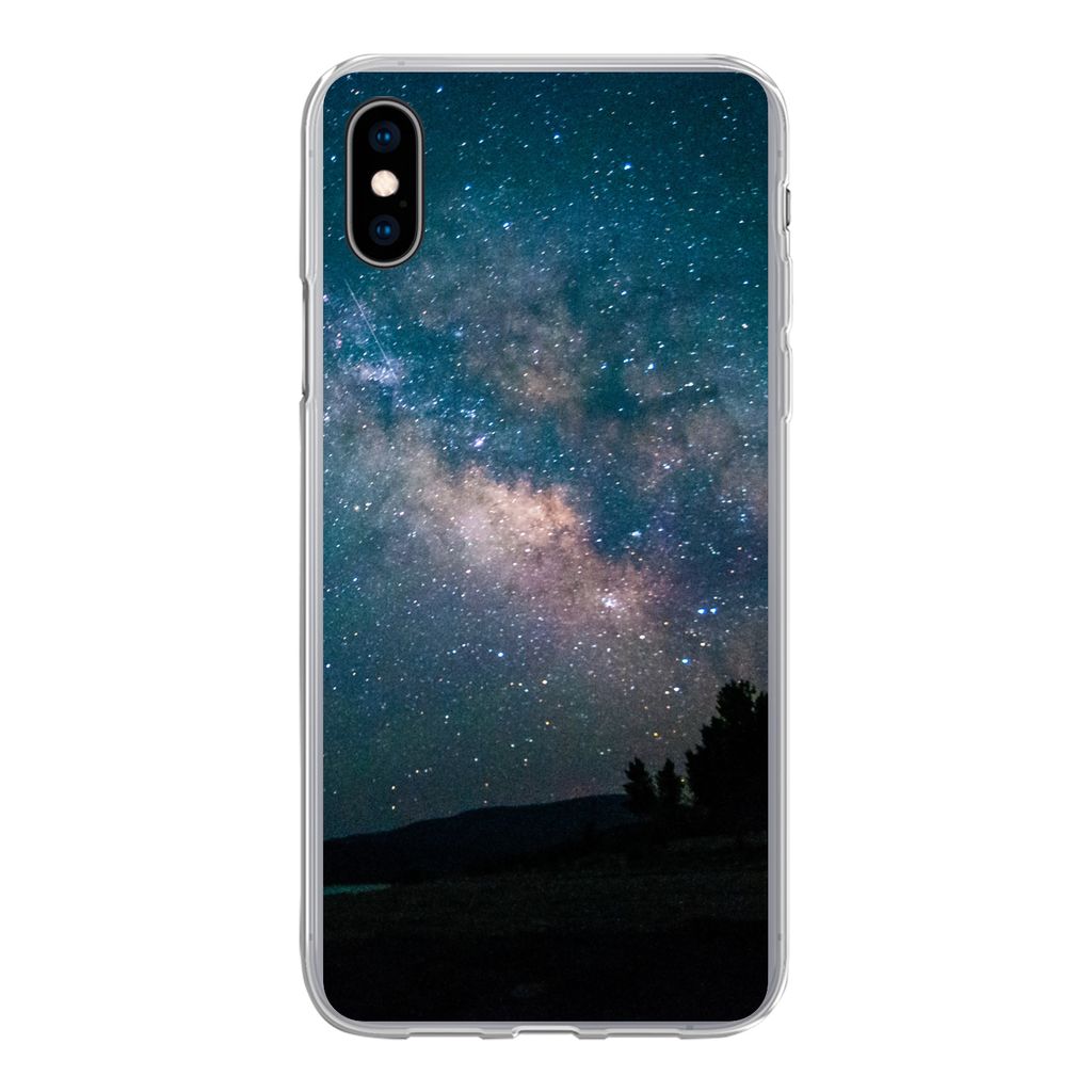 MuchoWow Handyhülle Schutzhülle Hülle für iPhone Xs Sterne - Planeten - Galaxie - Jungen - Mädchen - Kinder Silikon Softcase Handy Hülle - ...
