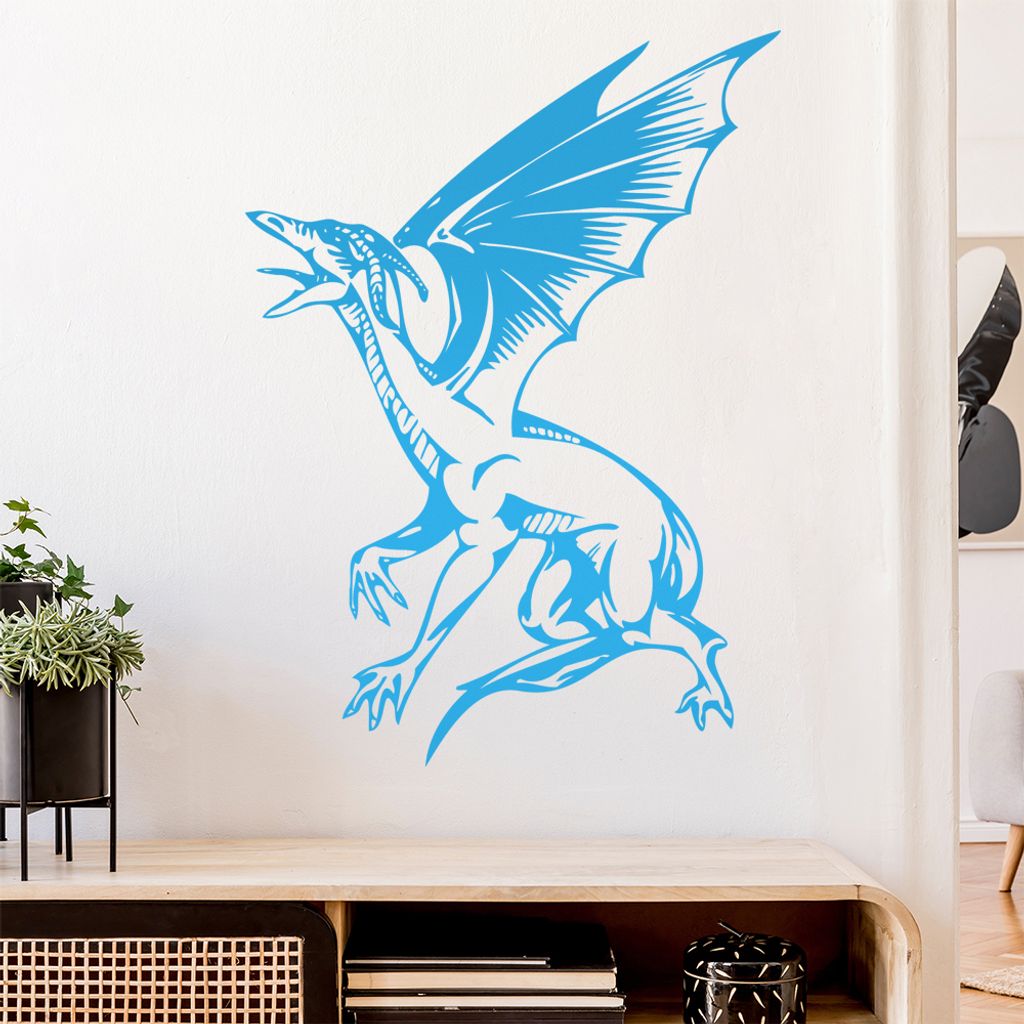Flugdrache Wandtattoo in 6 Größen - Wandaufkleber Wall Sticker - Dekoration, Küche, Wohnzimmer, Schlafzimmer, Badezimmer
