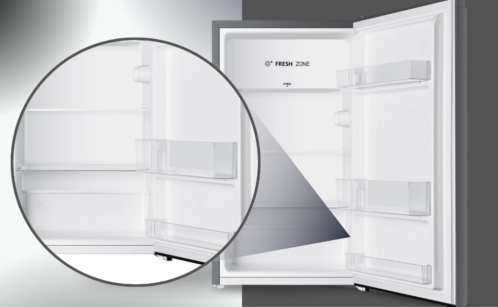 PKM KHKS93ESI Kühlschrank silber 94L Freistehend mit Produktbild 11