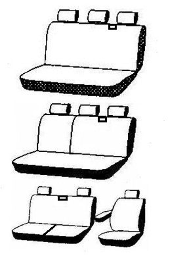 Autositzbezüge für Opel Vivaro II/Renault Trafic III ab 15 Transporter Schoner