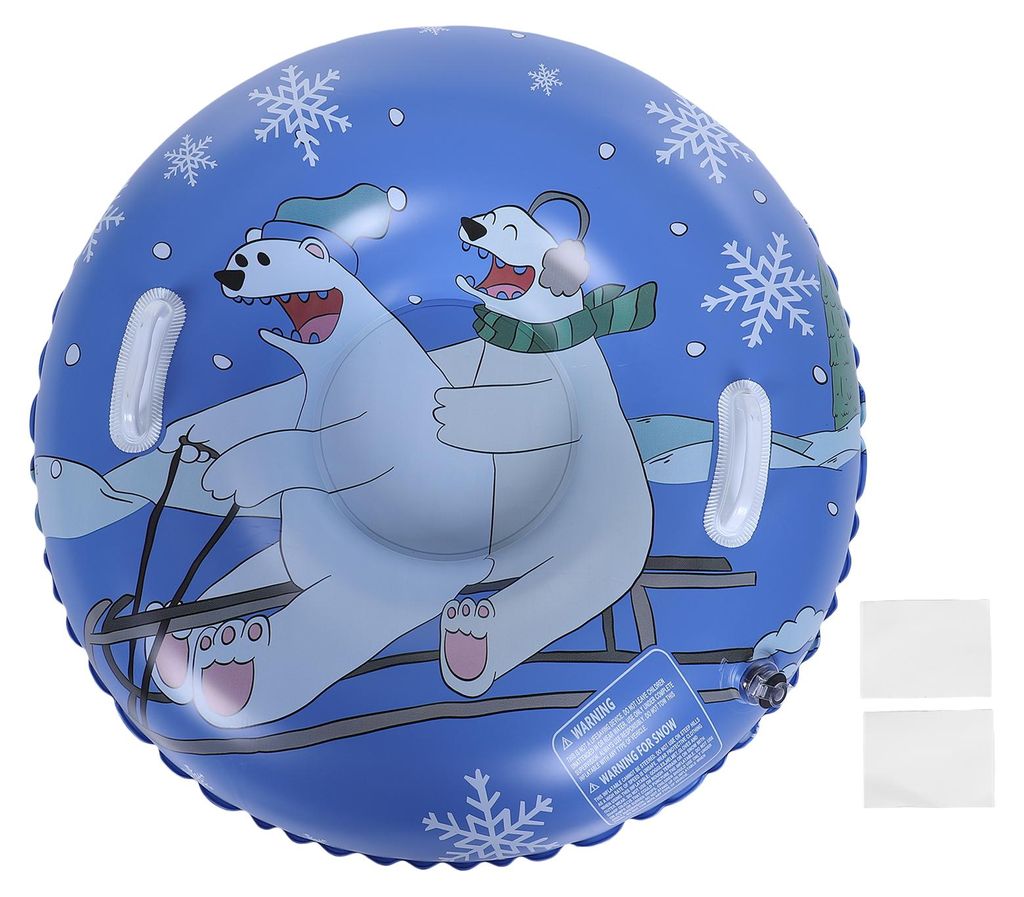 Aufblasbarer Schneereifen mit verstärktem Boden, 91 cm, Kinderschlitten mit Griffen und 2 Flicken zum Ausbessern für das Schlittenfahren im Winter