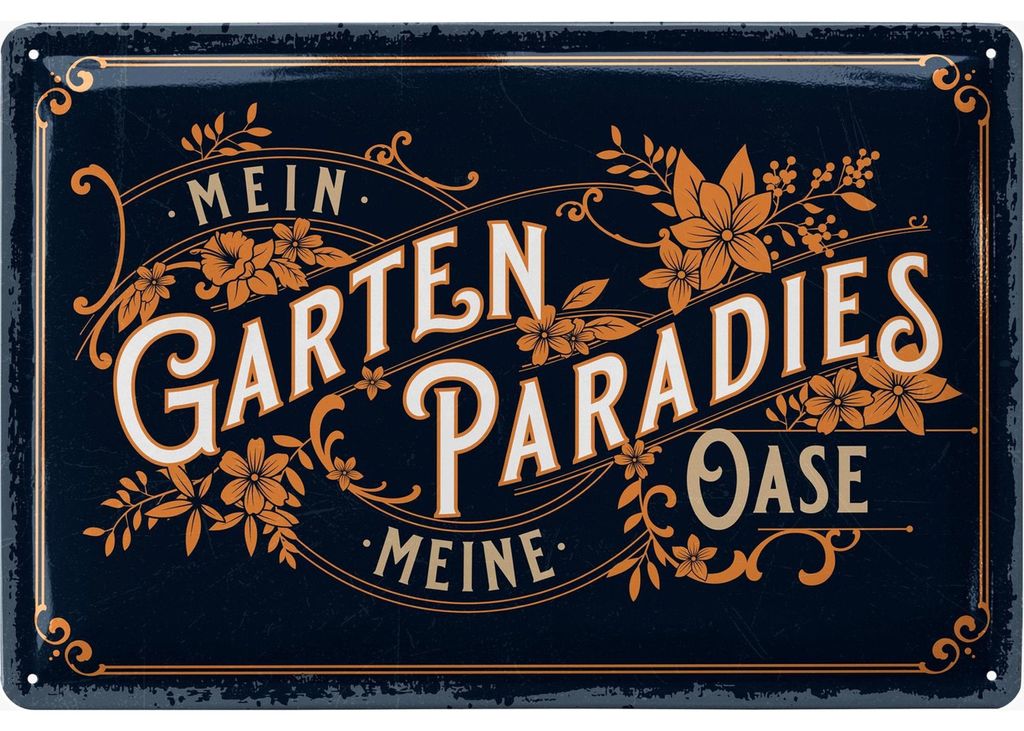 Blechschilder Garten Schild mit Spruch- nostalgische Produktbild 