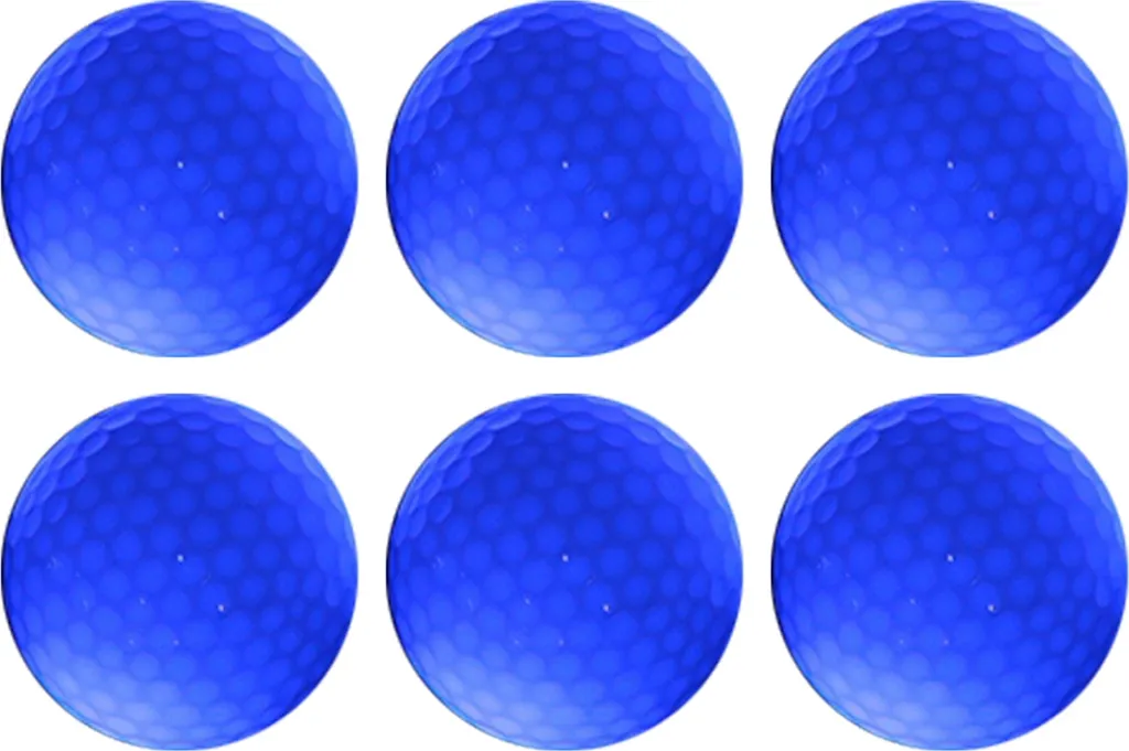 Balles de golf LED bleues pour jouer la nuit en lot de 6