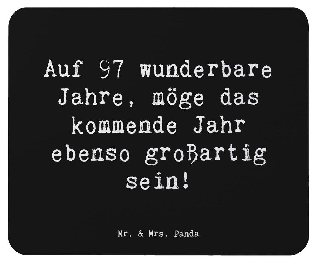 Mr. & Mrs. Panda Mauspad Spruch 97. Geburtstag - Schwarz - Geschenk, Glückwunsch, 97 Jahre, mousematte, Mouse Pad, Mousepad, Geburtstagswünsche, ...
