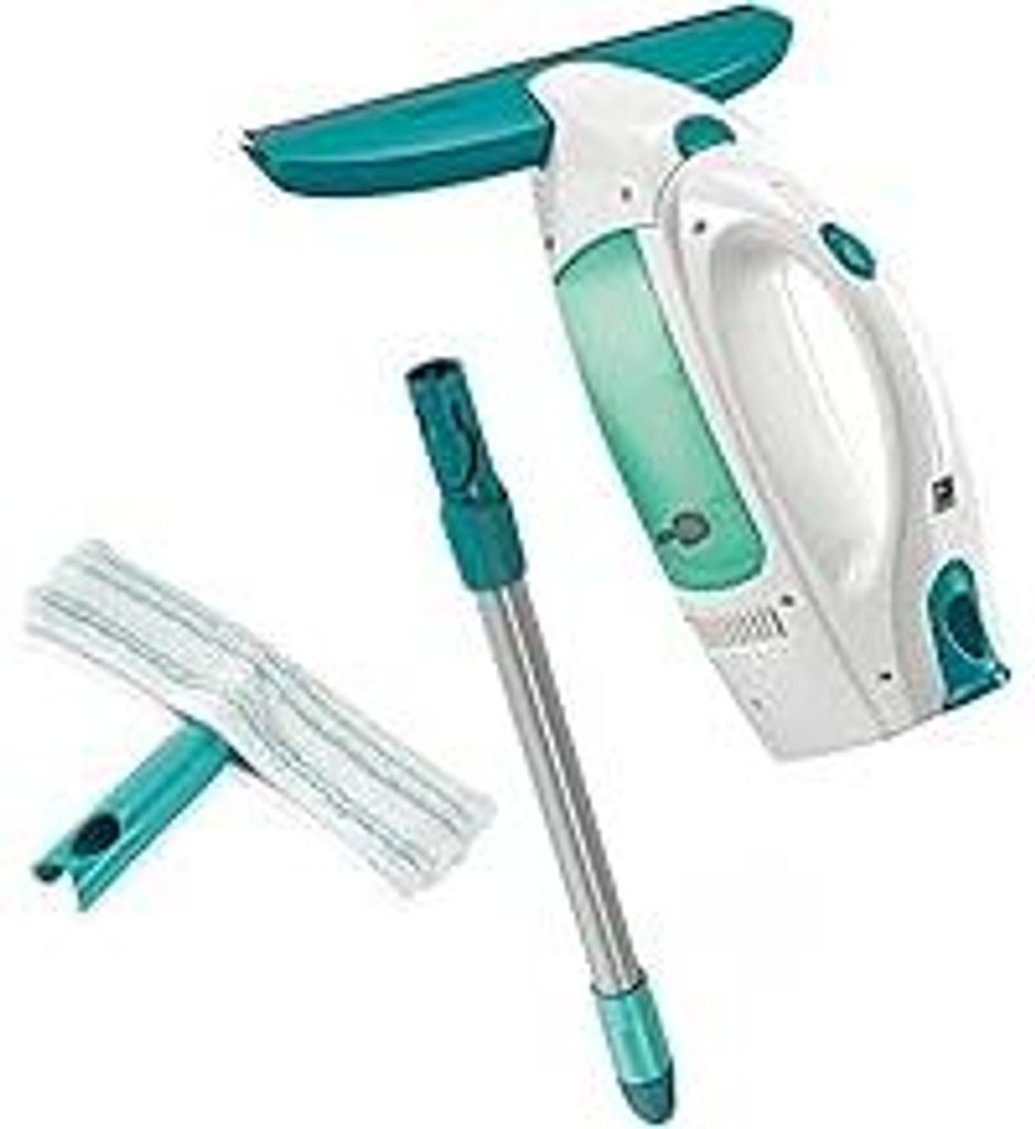 Leifheit Fenstersauger Set Dry & Clean mit Stiel und Einwascher fu?r 360° streifenfreie Reinigung, Fensterreiniger verwendbar bis zu 38 min, Fenst...