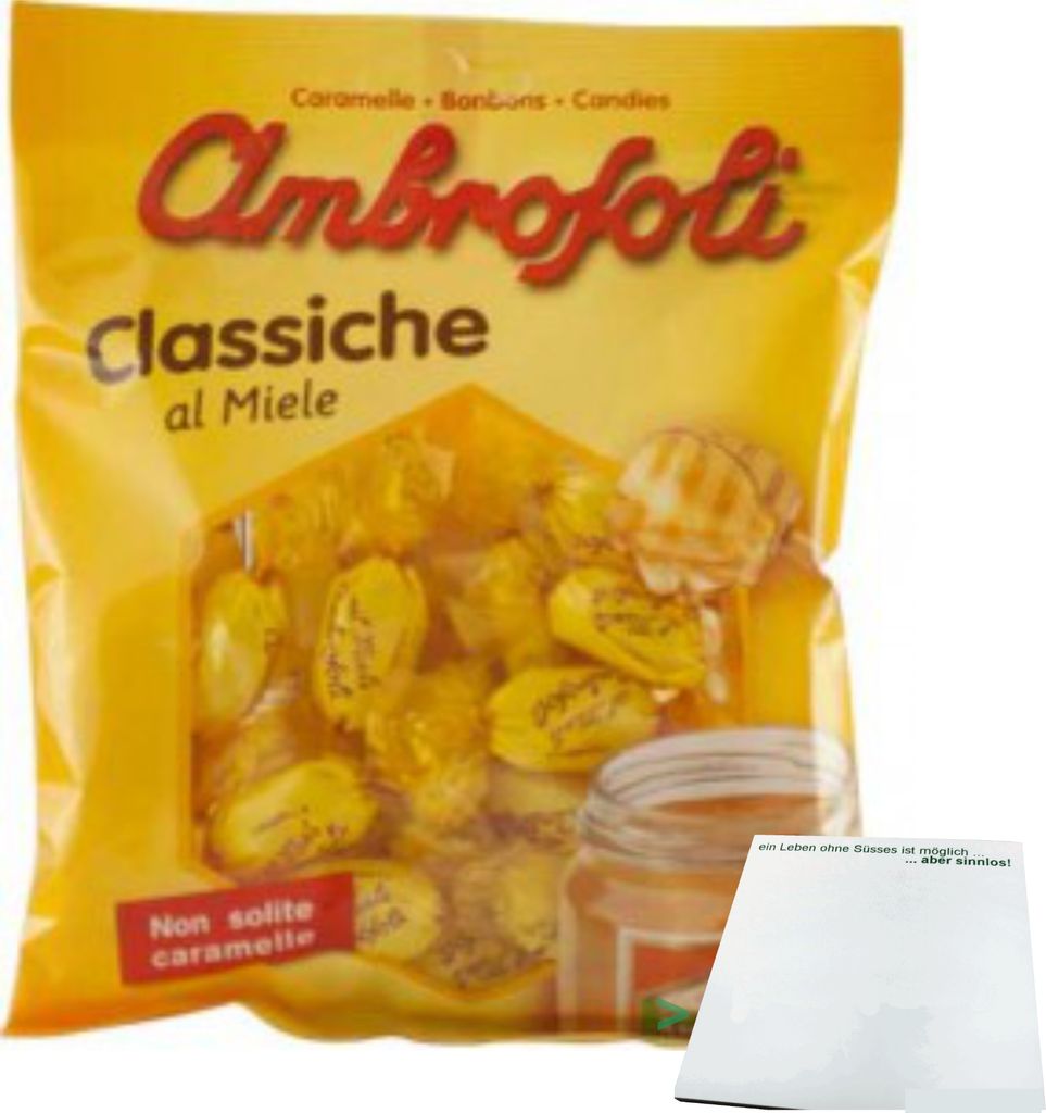 Ambrosoli - Classiche al Miele - Honigbonbons (135g Packung) + usy Block