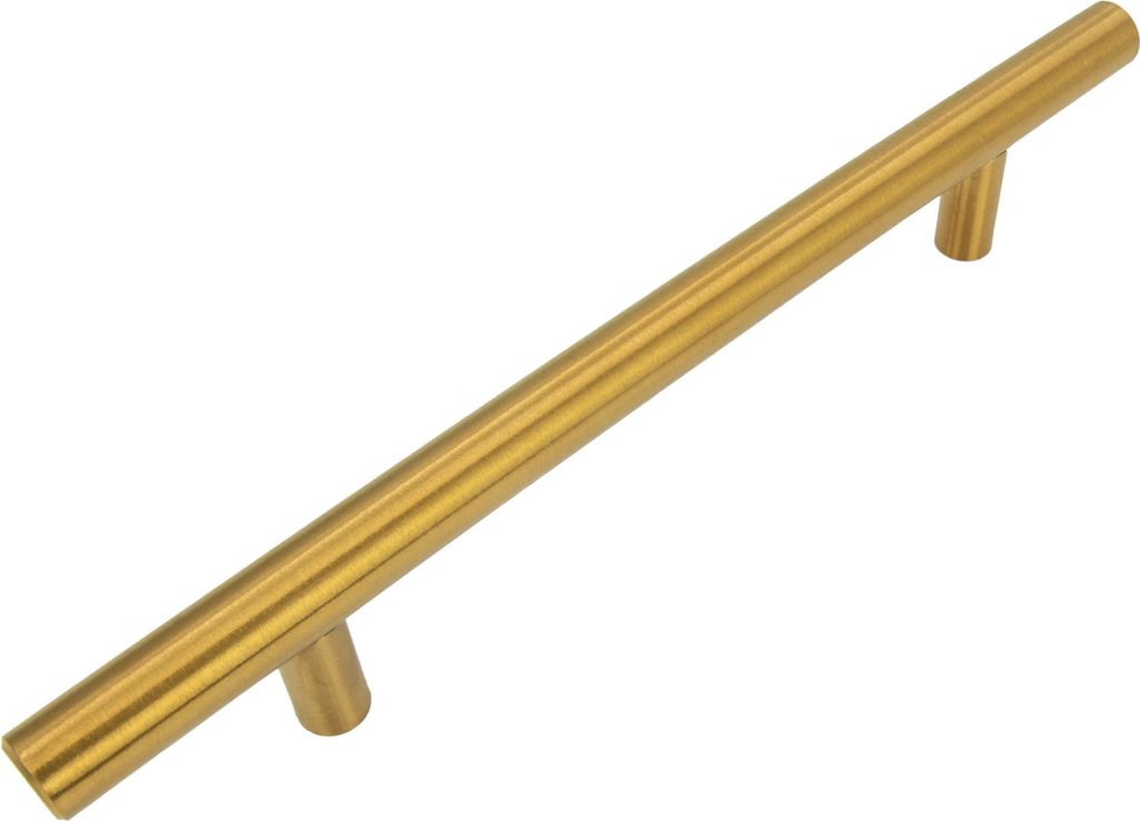 Eleganter Möbelgriff Aurora aus gebürstetem Edelstahl, 128 mm Montageabstand, mattschwarz für einen modernen Wohnstil.